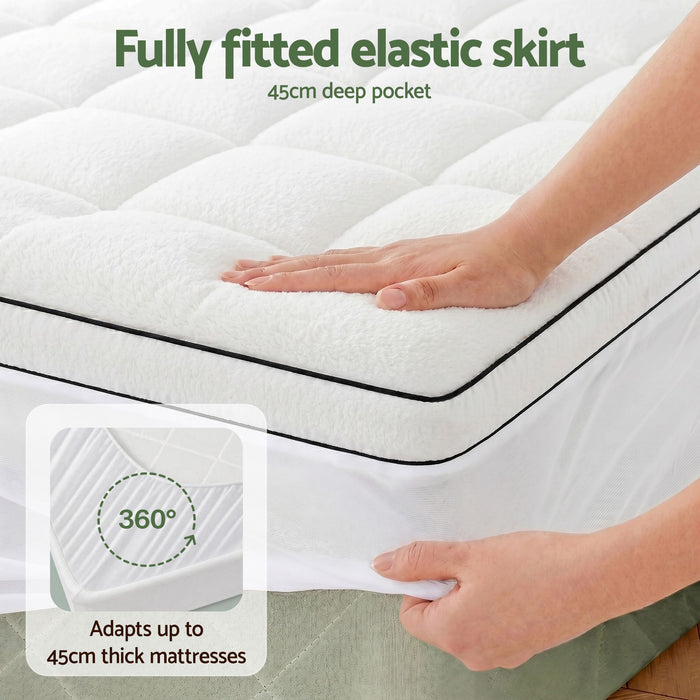 Giselle Bedding Double Mattress Topper 5cm Coral Fleece