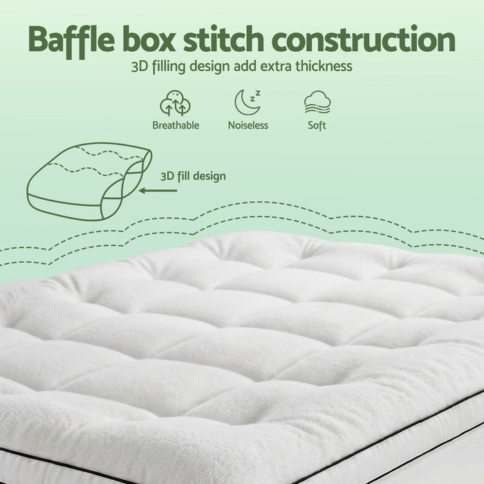 Giselle Bedding Double Mattress Topper 5cm Coral Fleece