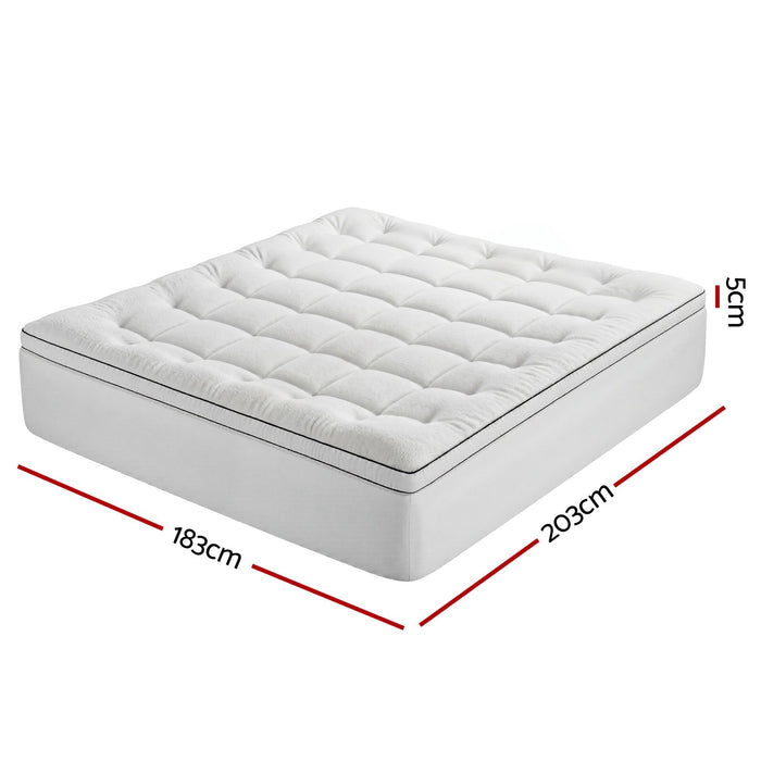 Giselle Bedding King Mattress Topper 5cm Coral Fleece