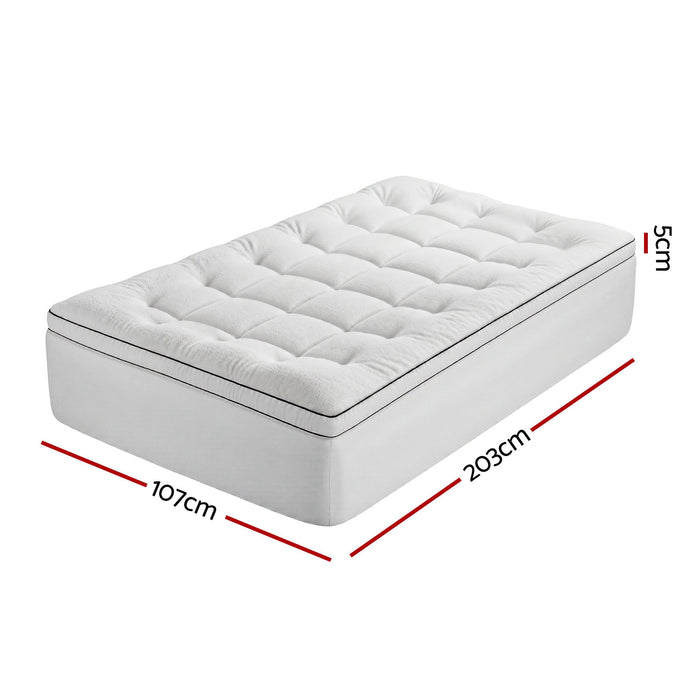 Giselle Bedding King Single Mattress Topper 5cm Coral Fleece