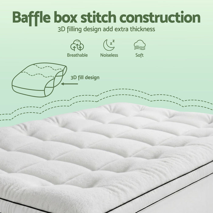 Giselle Bedding King Single Mattress Topper 5cm Coral Fleece