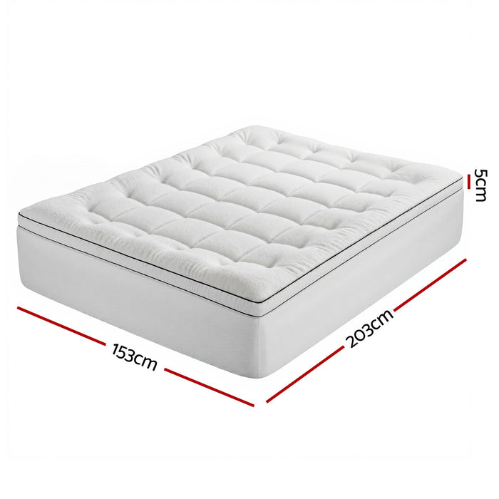 Giselle Bedding Queen Mattress Topper 5cm Coral Fleece