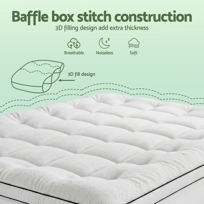 Giselle Bedding Queen Mattress Topper 5cm Coral Fleece