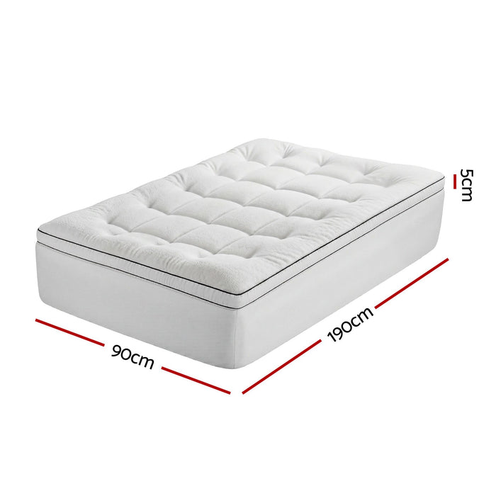 Giselle Bedding Single Mattress Topper 5cm Coral Fleece
