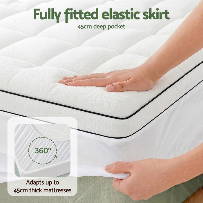 Giselle Bedding Single Mattress Topper 5cm Coral Fleece