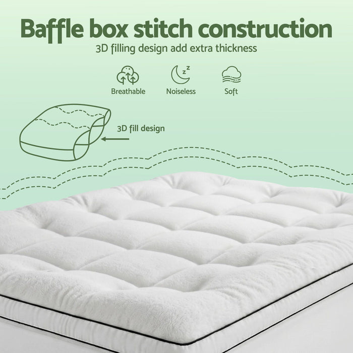 Giselle Bedding Single Mattress Topper 5cm Coral Fleece