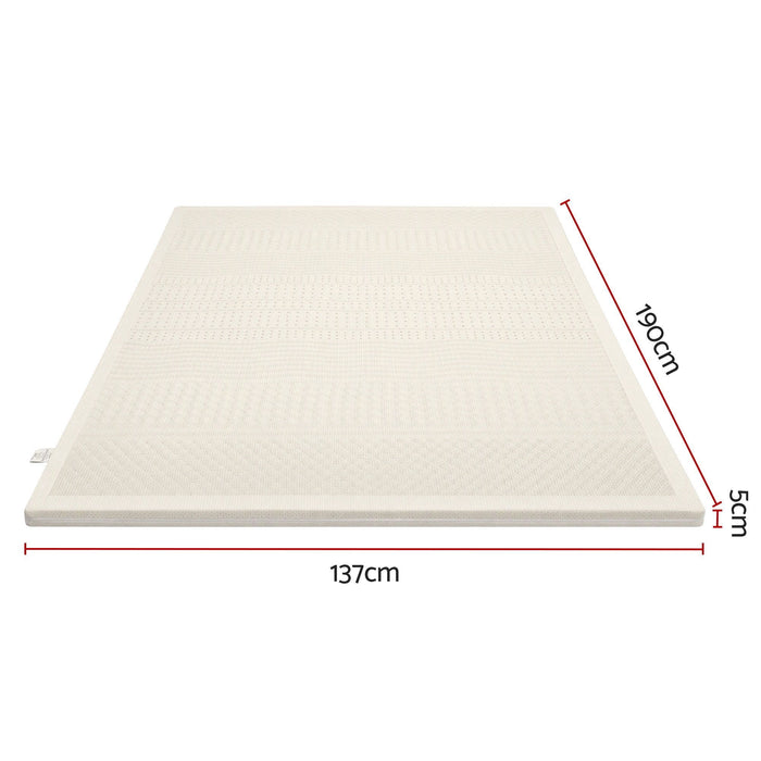 Giselle Bedding Double Latex Mattress Topper 7-Zone Natural Latex Core Breathable 5cm