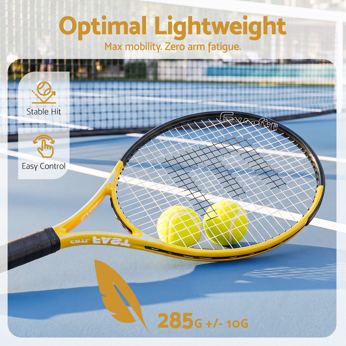 Everfit 27 Inch Tennis Racket Set of 2 Pack 27 Inch Lightweight Cushioned Grip Gold