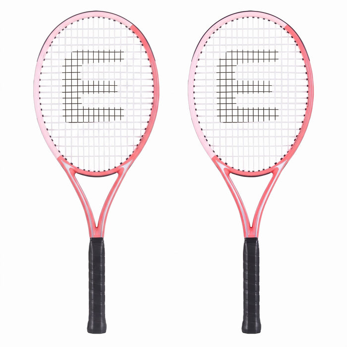 Everfit Tennis Racket Set 2 Pack 27 Inch Lightweight Cushioned Grip for Adults Pink