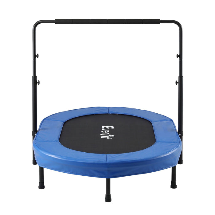 Everfit 56-Inch Foldable Fitness Trampoline Indoor Rebounder Adjustable Handrail