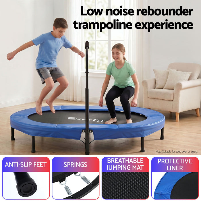 Everfit 56-Inch Foldable Fitness Trampoline Indoor Rebounder Adjustable Handrail