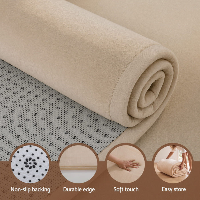 Artiss Tatami Mat Floor Mattress 3cm Thick Futon Mattresses Mellow Mat Rugs Living Room Beige