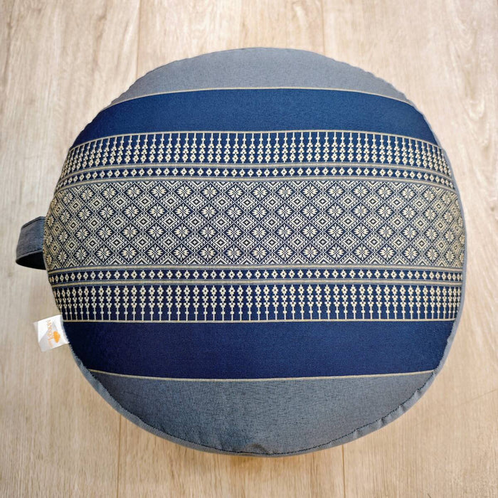 NEW GreyBlue Thai Round Meditation Cushion Floor Seat 100% Organic Kapok Filled Zafu