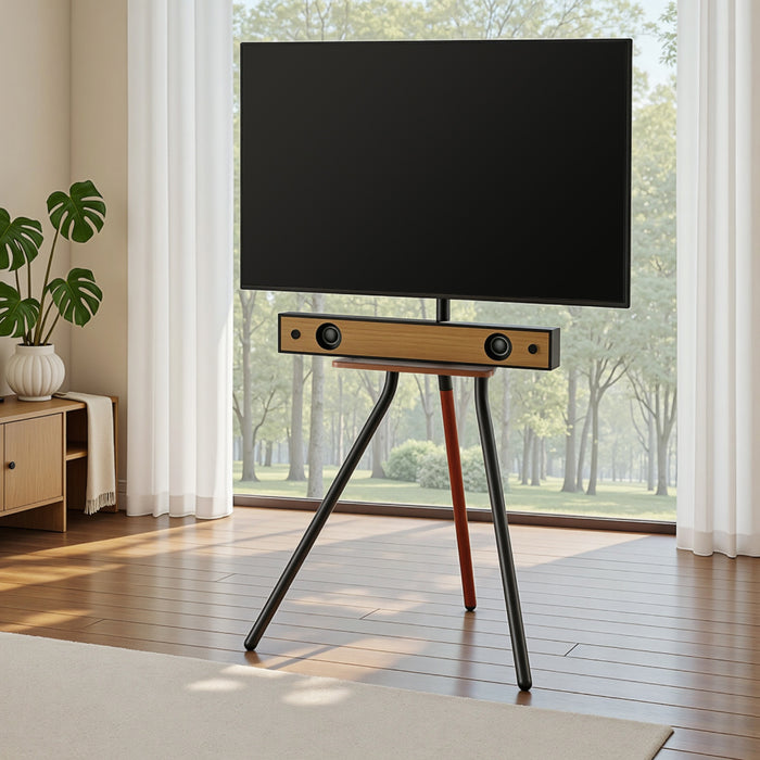 Artiss TV Stand Wooden Tray 24-55" Swivel Height Adjustable