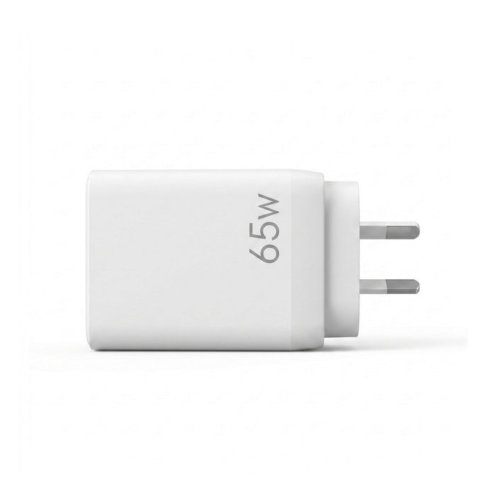 Devanti USB C Charger 65W Fast Charger 3 Port PD Wall Adapter White