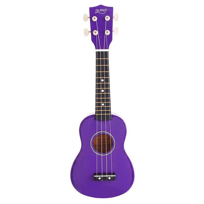 Alpha 21 Inch Ukulele Soprano Beginner Acoustic Small Guitar Kids Strings Purple