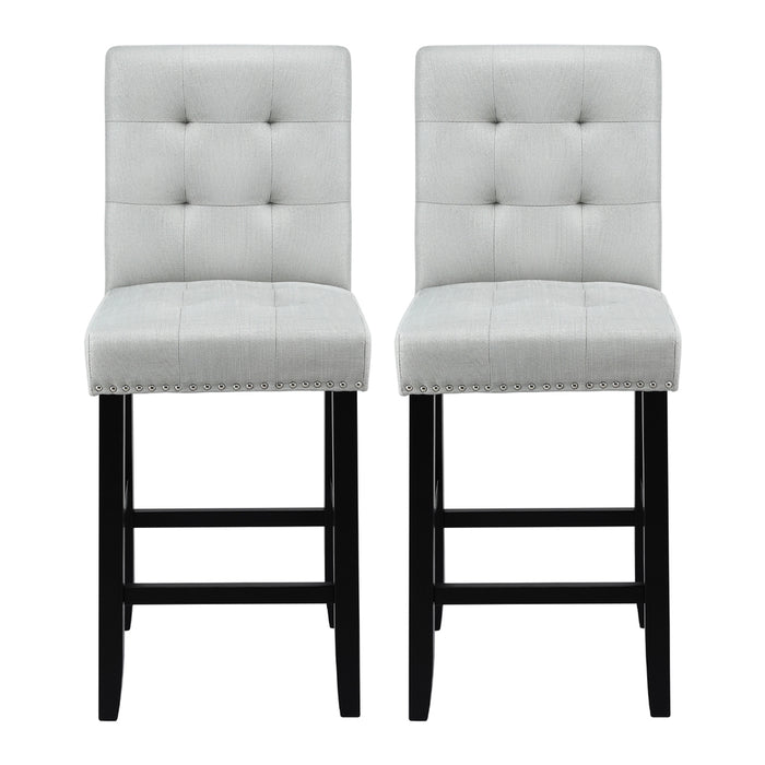 Artiss 2x Bar Stools Kitchen Dining Chairs Counter Fabric Stool Wooden Ada Grey