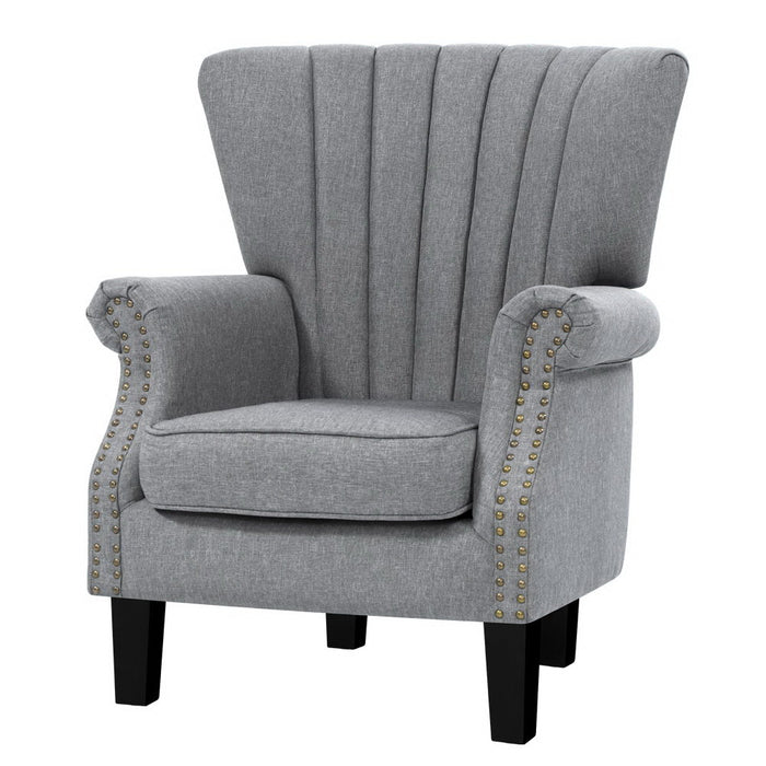 Artiss Armchair Wingback Grey Andrew