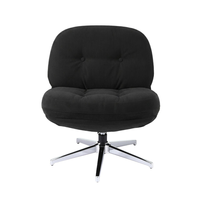 Artiss Swivel Chair Nursing Armchair Lounge Corduroy Steel Star Base Black