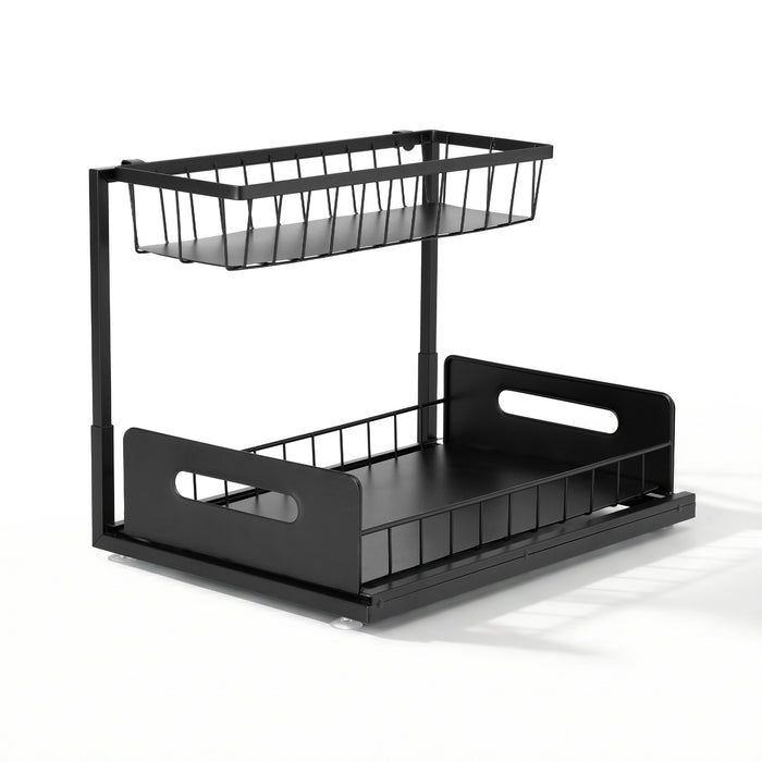Artiss Under Sink Organizer Storage L Shape 1 Pull Out Drawers Kitchen Cabinet Shelf