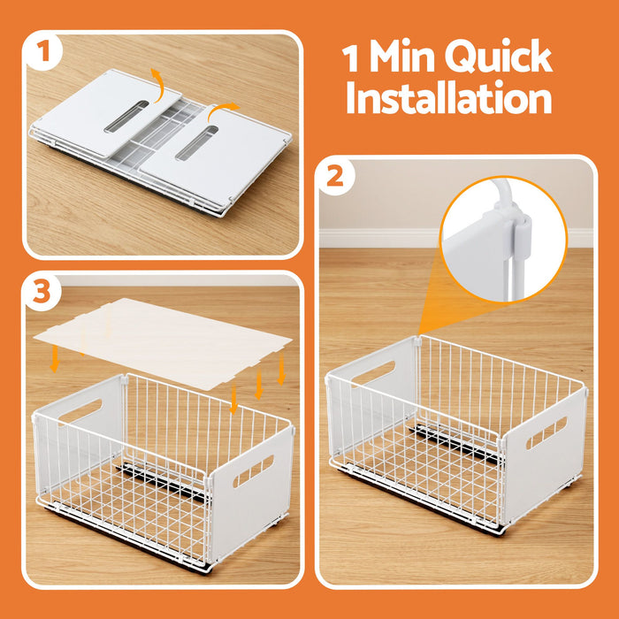 Artiss 4 Pack Pull out Drawers for Cabinets Foldable Slide Out Drawers