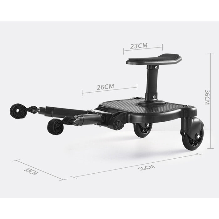 Baby Jogger Glider Board 2 in 1 Kid Stroller Board with Dismountable Seat AU black wheel