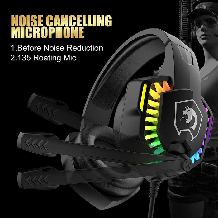 Gaming Keyboard & Mouse & Headset & Mousepad Set RGB Backlit Wired for PC Laptop