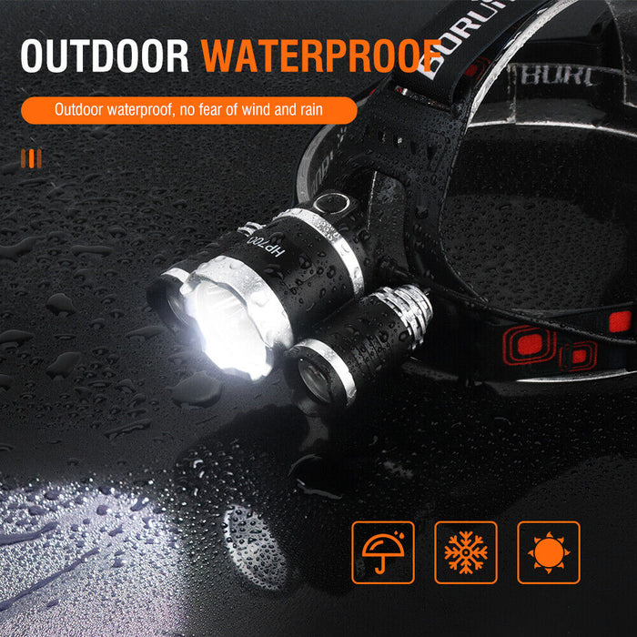 HP700 LED Headlamp Head Torch Lamp Rechargeable Light Headlight  Camping