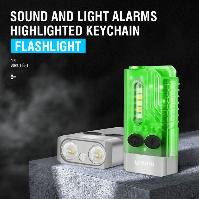 V10 LED Keychain EDC Flashlight USB Rechargeable Magnetic Torch Work Lamp