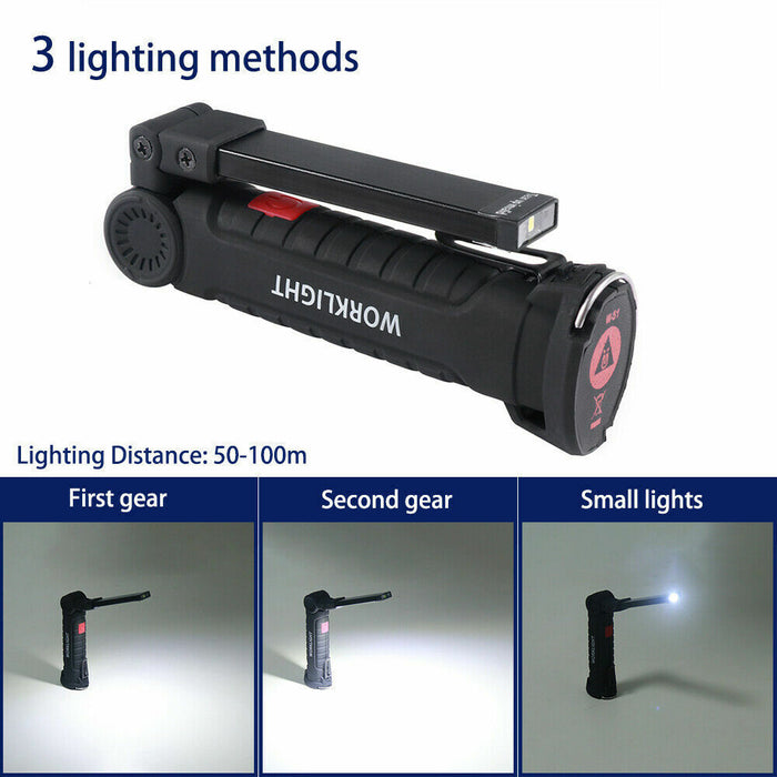 Portable COB LED Work Light Car Garage Mechanic USB Rechargeable Torch Lamp AU