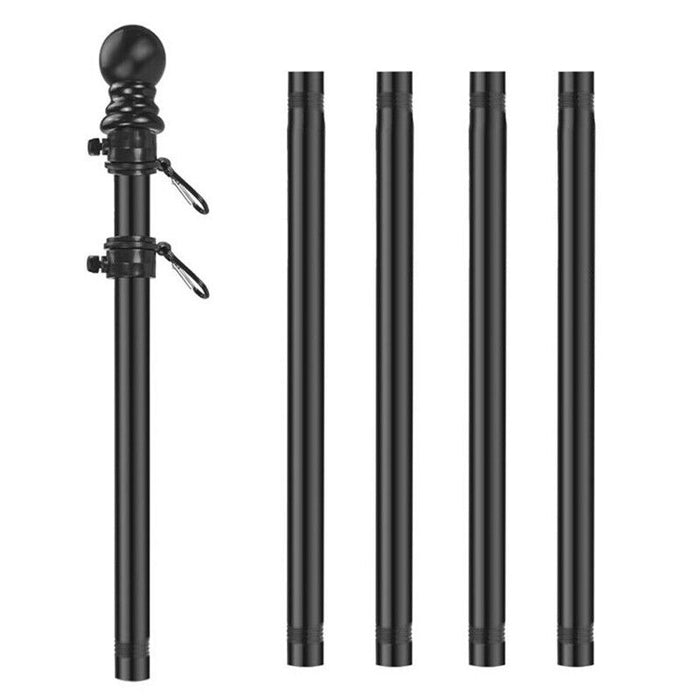 1.8M Flag Pole Kit Stainless Steel Flag Pole Kit Swivel Flagpole Ring for House