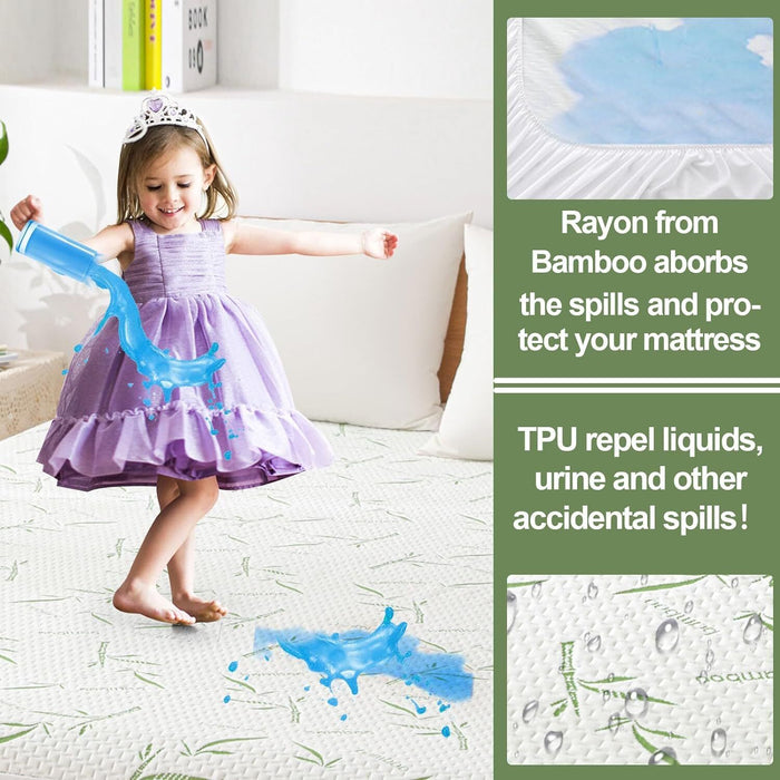 Waterproof Bamboo Fully Fitted Mattress Protector King Single