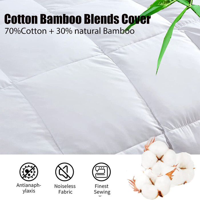 Goose Feather Down Quilt 500 GSM Duvet Doonas King:240x210cm