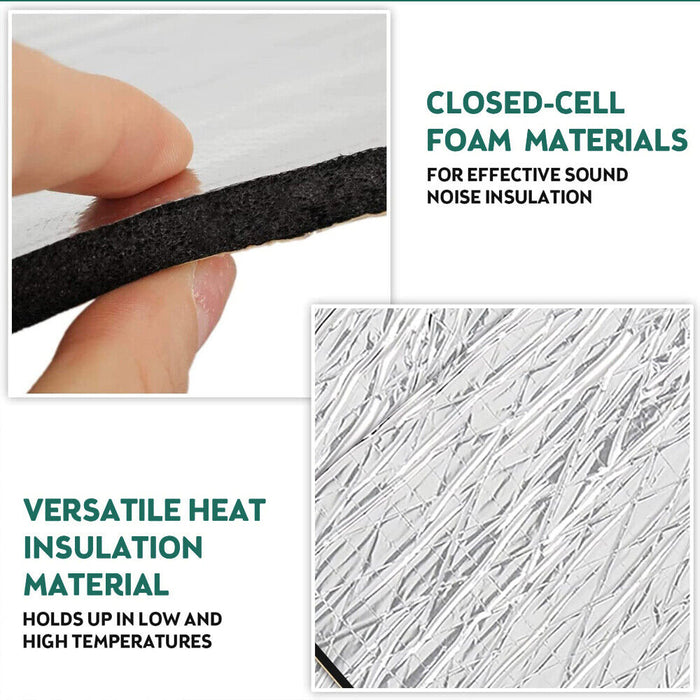 10mm Sound Deadener Insulation Heat Proof Noise Proofing Foam Car Auto Shield AU