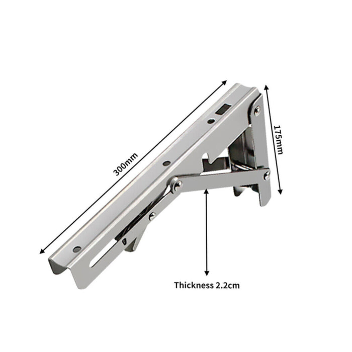 14"Stainless Steel Folding Table Bracket Shelf Bench 200kg Load Heavy Duty
