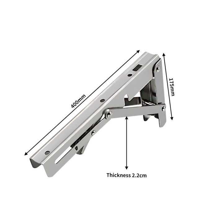 16"Stainless Steel Folding Table Bracket Shelf Bench 200kg Load Heavy Duty