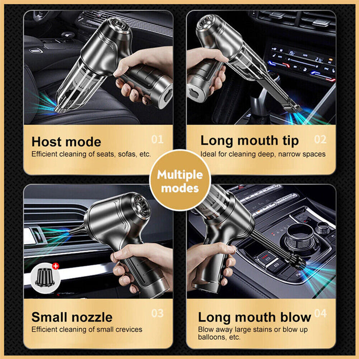 95000PA Wireless Car Vacuum Cleaner Handheld Vaccum Dust Blow Mini Power Suction