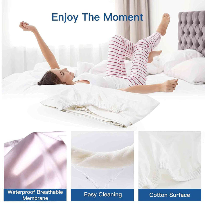 100% Terry Cotton Fitted Mattress Protector Waterproof King