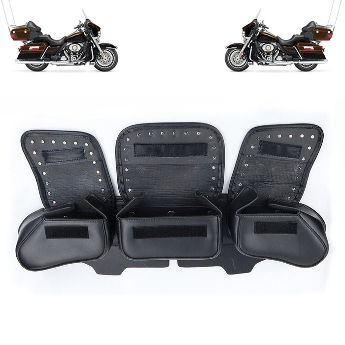 3 Pocket Windshield Bag Waterproof Fit For Harley Electra Glide FLHTC 96-13