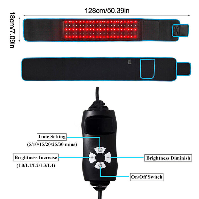 660nm Red & 850nm Near Infrared Light Therapy Heated Wrist Belt Pad Pain Relief