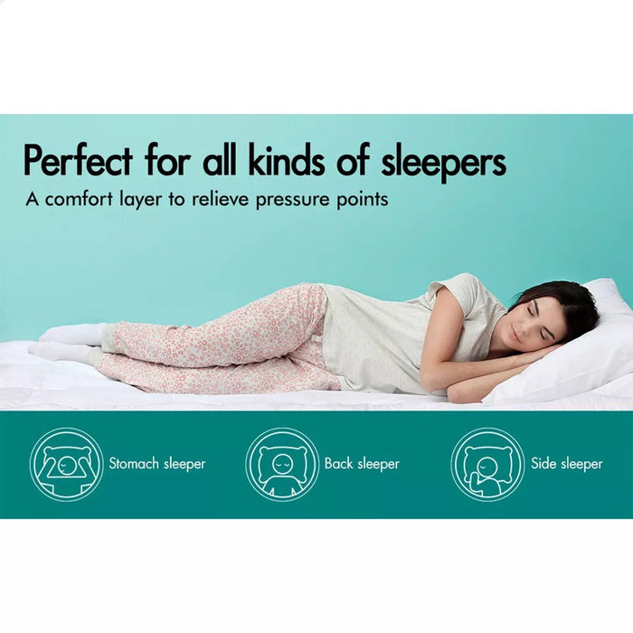 5CM Bedding Luxury Pillowtop Mattress Topper Mat Pad Antibacterial and dust mite-resistant Single:92*188