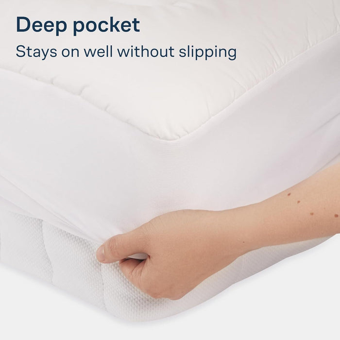Luxury Mattress Topper Pillowtop Bedding Mat Pad Fitted Cover Underlay QUEEN