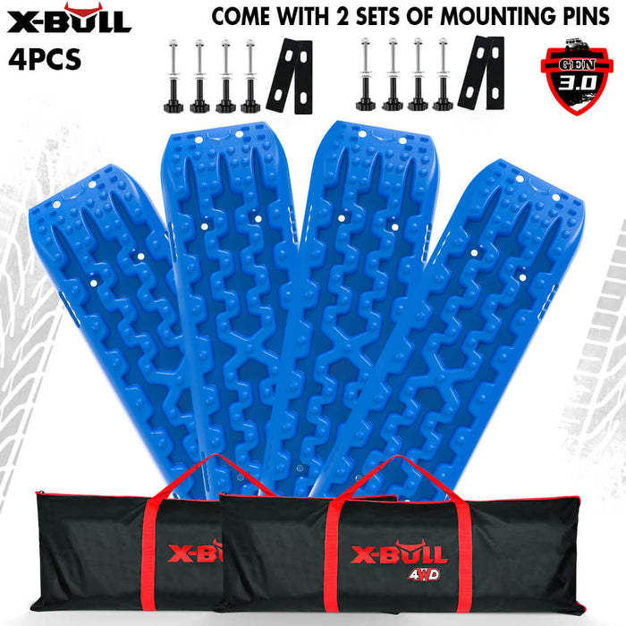 X-BULL Recovery tracks Boards 10T 2 Pairs Sand Mud Snow With Mounting Bolts pins Blue