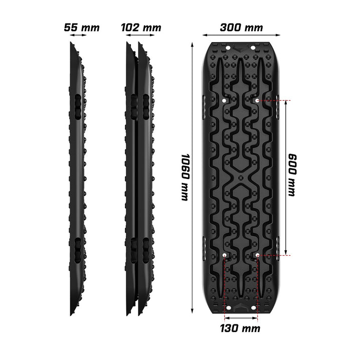 X-BULL Recovery tracks Boards 10T 2 Pairs Sand Mud Snow With Mounting Bolts pins Black