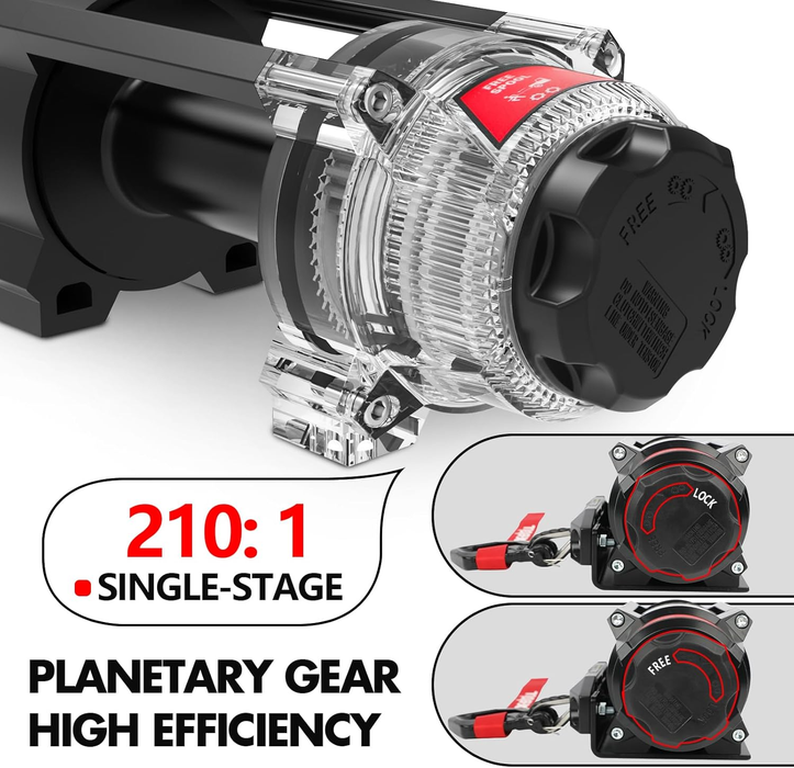 X-BULL 6000lbs Electric Winch 12V Synthetic Rope Towing Trailer ATV UTV BOAT Upgraded version