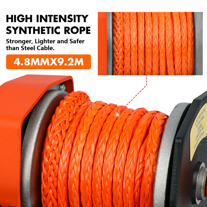ZESUPER 12V Electric Winch 2500lbs Synthetic Rope Wireless Remote ATV UTV BOAT