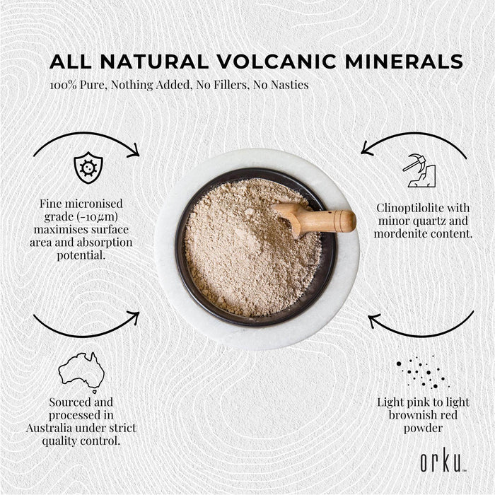 400g Pure Micronised Zeolite Powder Mineral - Micronized Volcamin