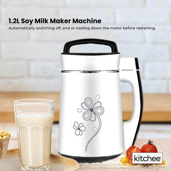 1.2L Electric Soy Bean Milk Maker Machine - Automatic Soya Almond Nut Blender