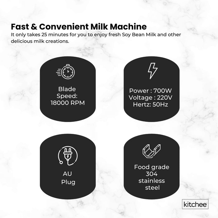 1.2L Electric Soy Bean Milk Maker Machine - Automatic Soya Almond Nut Blender