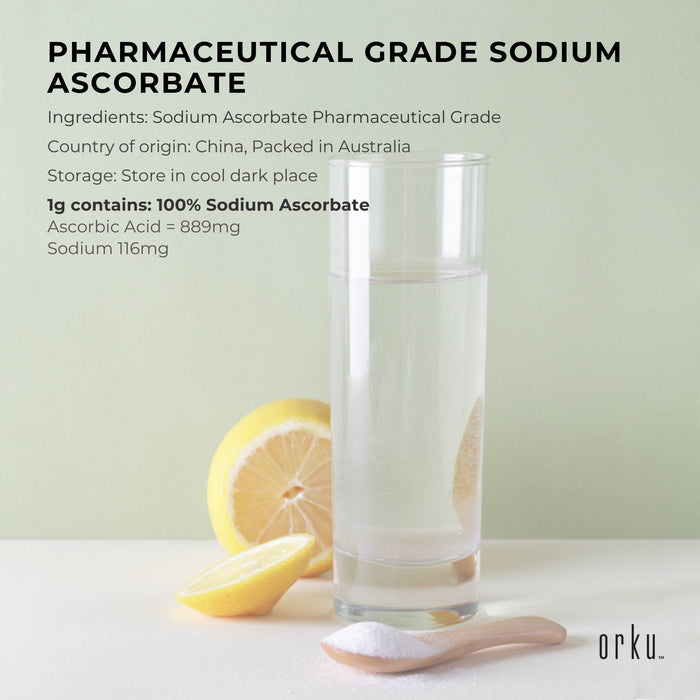 Orku 5Kg Sodium Ascorbate Tub - High Purity Soluble Crystalline Powder